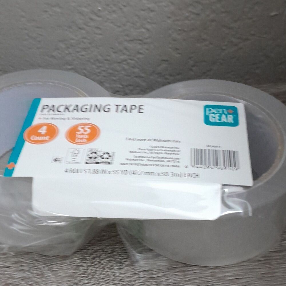 Pen+Gear Clear Packaging Tape 2 Rolls 1.88 in x 55 yd Carton Sealing